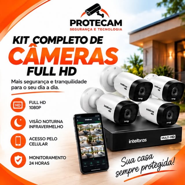 Publicação da Protecam sobre kit completo de câmeras Full HD