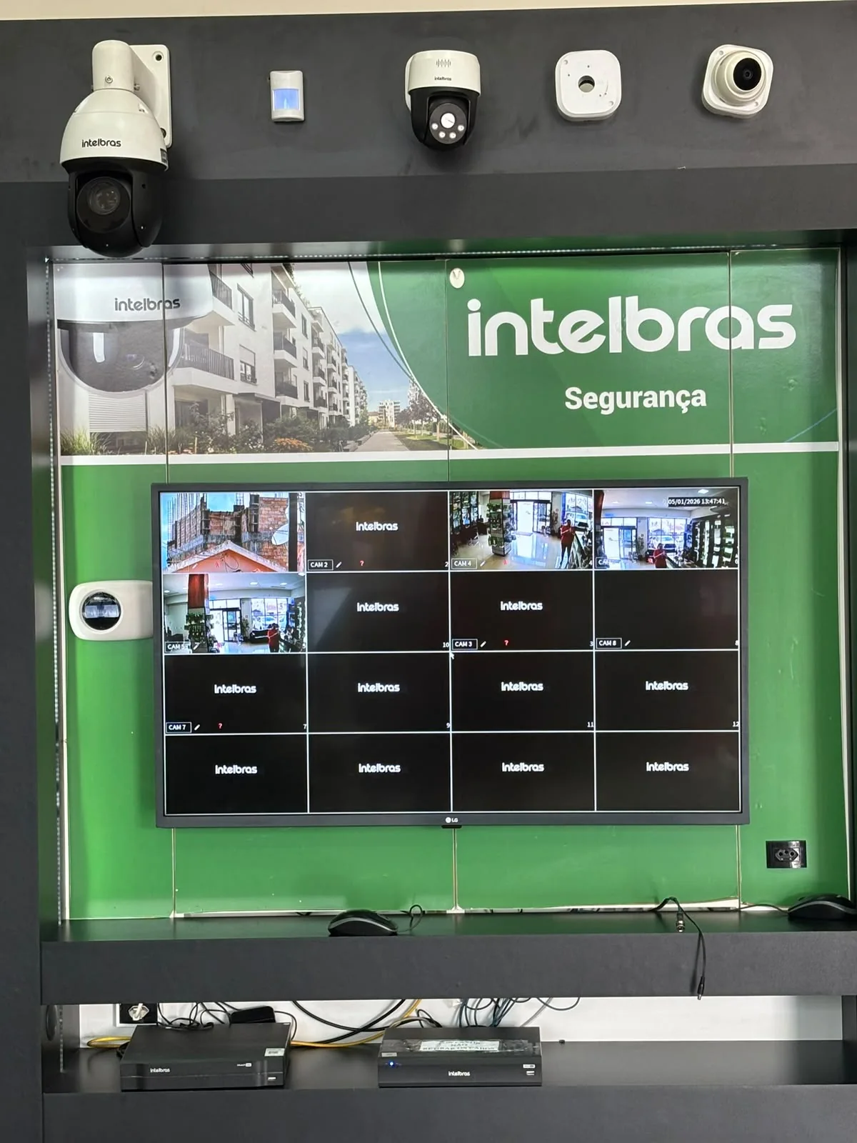 Painel profissional de equipamentos de segurança e monitoramento
